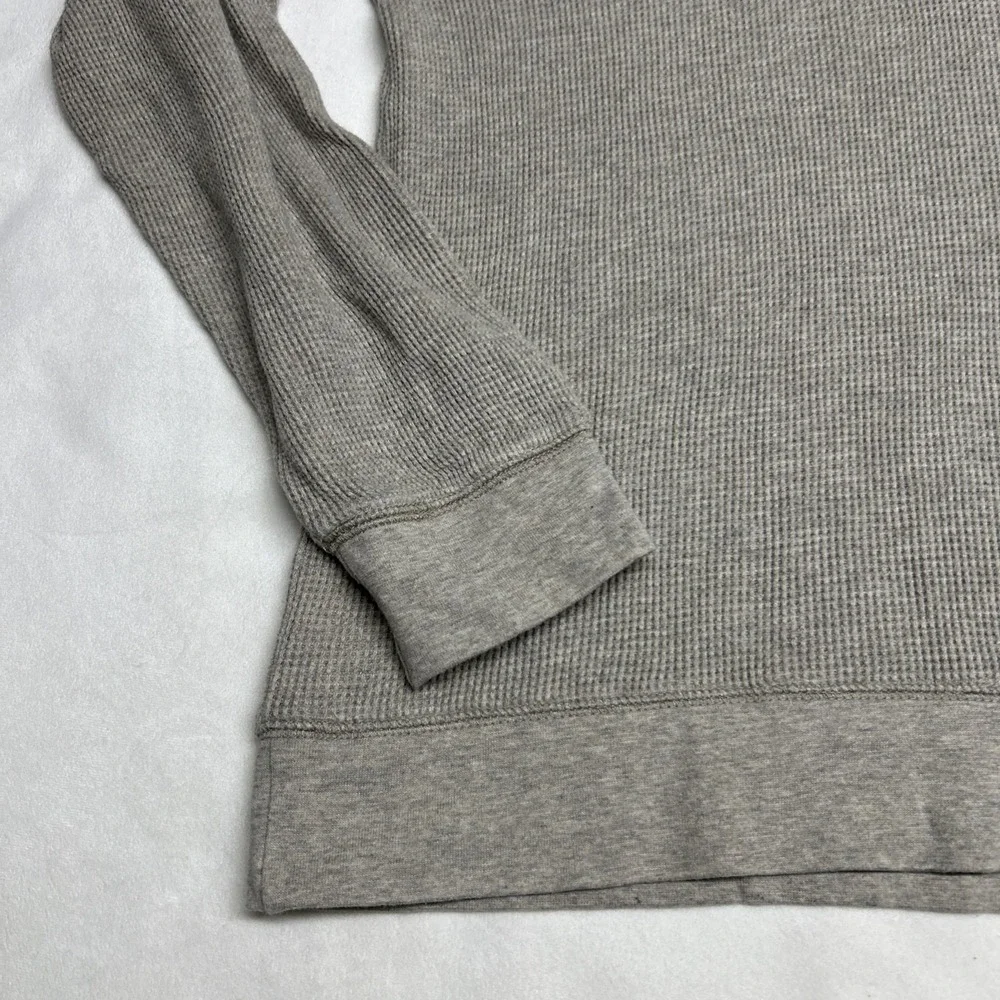 Everlane Womens Medium Waffle Knit Hoodie Grey Pullover Cotton Long Sleeve - Picture 4 of 8